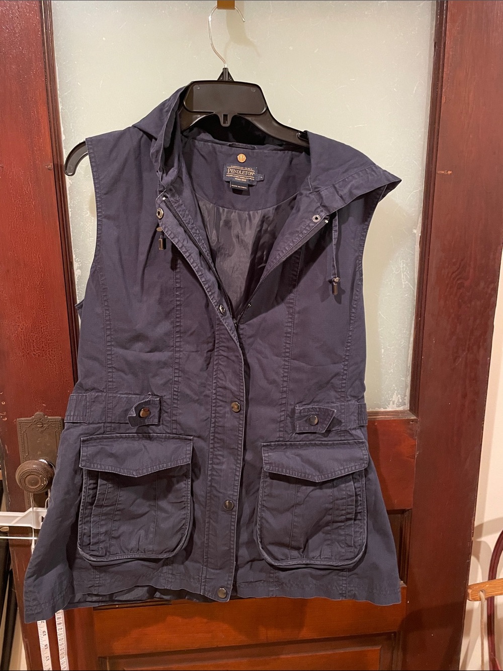 Pendleton Navy Hooded Sleeveless Utility Vest